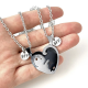 2 Pcs Stainless Steel Ying Yang Cat BFF Necklace Hugging Cats Heart Matching Necklaces For Best Friends Gifts