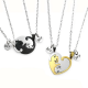 2 Pcs Stainless Steel Ying Yang Cat BFF Necklace Hugging Cats Heart Matching Necklaces For Best Friends Gifts