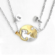 2 Pcs Stainless Steel Ying Yang Cat BFF Necklace Hugging Cats Heart Matching Necklaces For Best Friends Gifts
