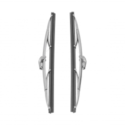 12in/30.48cm Front Windshield Wiper Blades Stainless Steel Polished Silver Universal for Car Front Wiper Blades Wiper Blade Set