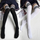 School Girls Thigh High Socks Striped Women Sexy Long Stockings Female Over Knee Socks Nylon Women's Leg Warmers