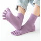 Solid Color Cotton Five Toe Socks Grey Black Middle Tube Socks Women's Socks Autumn Winter warm Breathable Five Fingers Socks