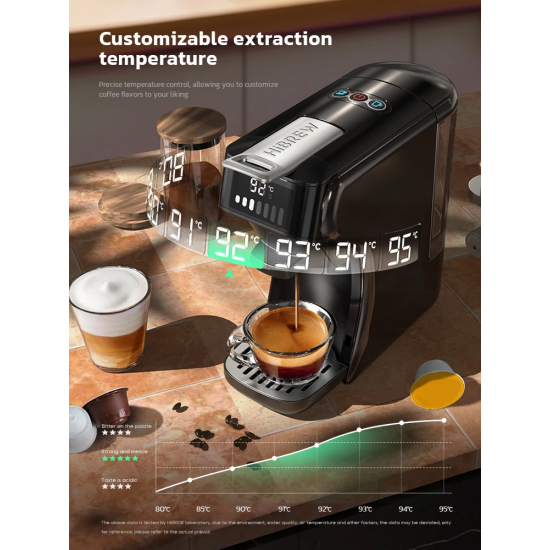 HiBREW 6in1 Capsule Coffee Machine Hot/Cold Multiple Espresso Cafetera Cappuccino Coffee Maker Dolce Gusto Nespresso Powder H1B